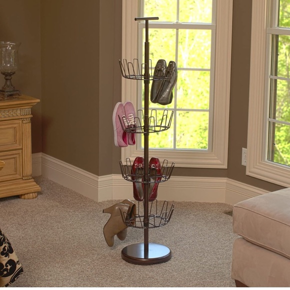 4-Tier Adjustable Revolving Shoe Rack Bronze - Picture 3 of 3